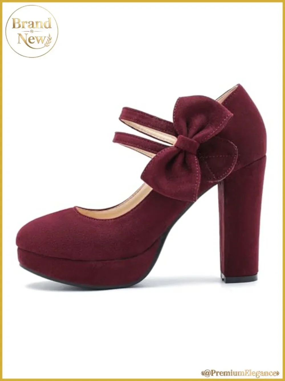 Mary Jane Platform Pumps Bow Block Heel Dress Shoes